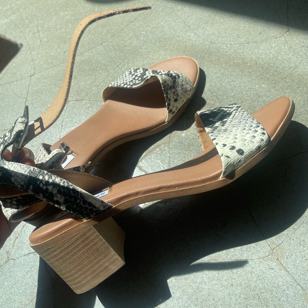 Steve Madden Snake Print Heeled Sandal
